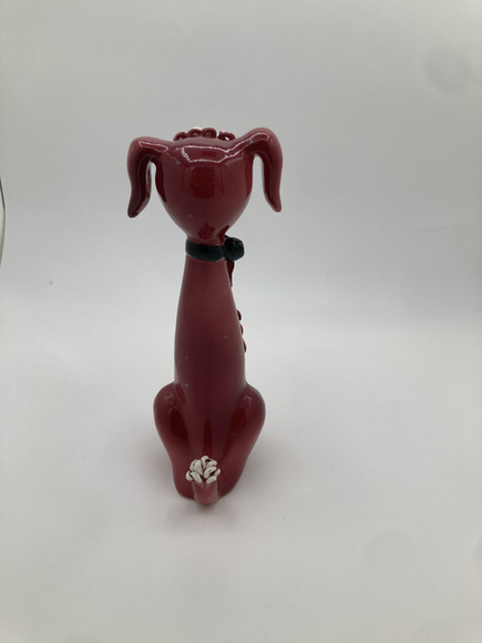 Vintage Mid-Century Red Poodle Figurine with Bow – Ceramic Dog Statue Japan - Picture 3 of 5